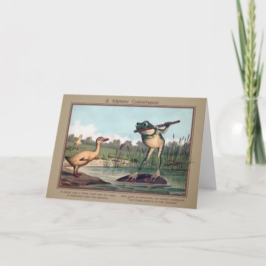 ヴィンテージガチョウとカエルのクリスマスカード シーズンカード (正面)