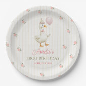 ヴィンテージガチョウの初誕生日 ペーパープレート (正面)