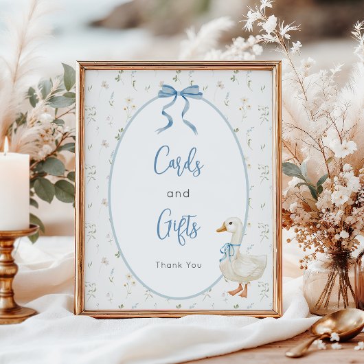 ヴィンテージガチョウ赤ちゃんシャワーカードとギフト ポスター