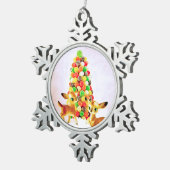 ヴィンテージガムドロップクリスマスツリー スノーフレークピューターオーナメント (右)