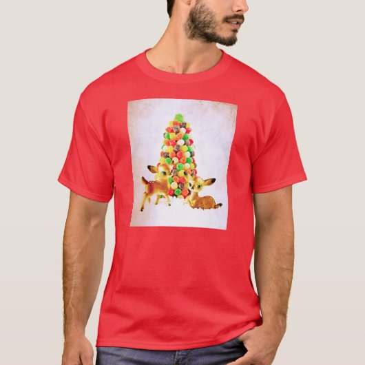 ヴィンテージガムドロップクリスマスツリー Tシャツ (正面)