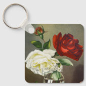ヴィンテージガラスのバラ キーホルダー (正面)