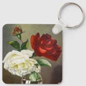 ヴィンテージガラスのバラ キーホルダー (裏面)