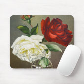 ヴィンテージガラスのバラ マウスパッド (マウス)