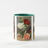 ヴィンテージガラスのバラ マグカップ (中央)