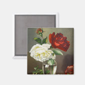 ヴィンテージガラスのバラ マグネット (正面/裏面)