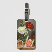 ヴィンテージガラスのバラ ラゲッジタグ (正面縦)