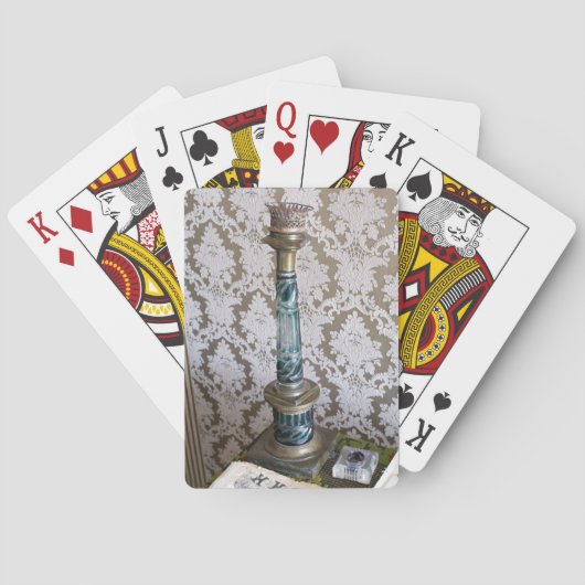 ヴィンテージガラスの燭台 トランプ (裏面)