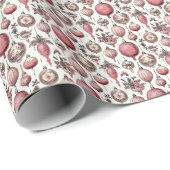 ヴィンテージガラスオーナメント – タイムレスピンク&ブラウン ラッピングペーパー (ロールコーナー)