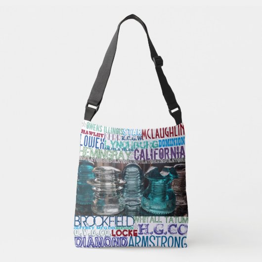 ヴィンテージガラス碍子トート クロスボディバッグ (正面)