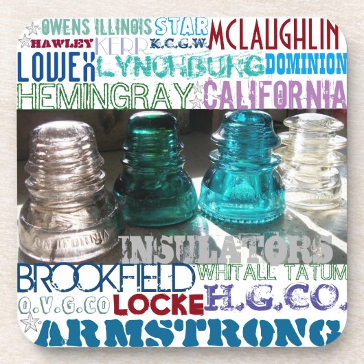 ヴィンテージガラス絶縁体コースター コースター (正面)