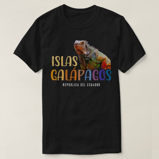 ヴィンテージガラパゴス諸島エクアドルIguana Islas Gal Tシャツ (デザイン正面)