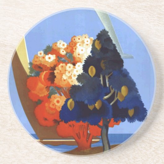 ヴィンテージガルダイタリアヨーロッパ航空旅行 コースター (正面)