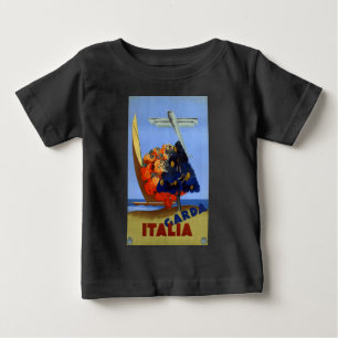 ヴィンテージガルダイタリアヨーロッパ航空旅行 ベビーTシャツ