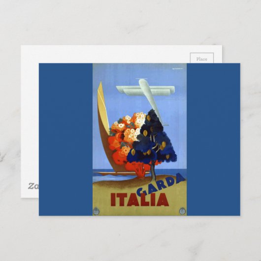 ヴィンテージガルダイタリアヨーロッパ航空旅行 ポストカード (正面/裏面)