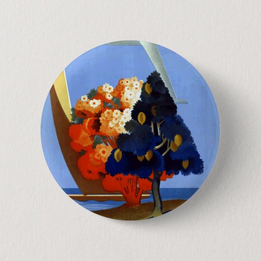 ヴィンテージガルダイタリアヨーロッパ航空旅行 缶バッジ (正面)