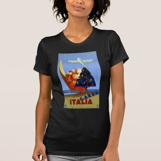 ヴィンテージガルダイタリアヨーロッパ航空旅行 Tシャツ (正面)