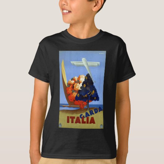 ヴィンテージガルダイタリアヨーロッパ航空旅行 Tシャツ (正面)