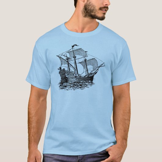 ヴィンテージガレオン船 Tシャツ (正面)