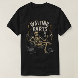 ヴィンテージガレージのパーツ待ちスケルトンメカニック Tシャツ