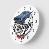 ヴィンテージガレージカマロ ラウンド壁時計 (傾斜)