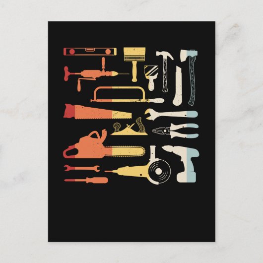 ヴィンテージガレージツールハンドメイドパパ職人 ポストカード (正面)