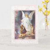 ヴィンテージガーディアンエンジェルチルドレンピンクローズ  カード (黄色い花)