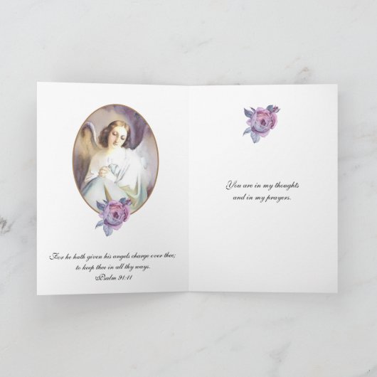 ヴィンテージガーディアンエンジェル宗教児童聖なる書物、 経典 カード (内部)