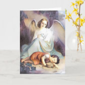 ヴィンテージガーディアンエンジェル宗教児童聖なる書物、 経典 カード (黄色い花)