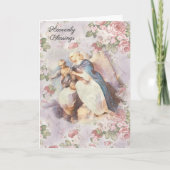 ヴィンテージガーディアンエンジェル男の赤ちゃんピンクローゼス カード (正面)