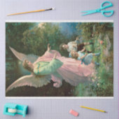 ヴィンテージガーディアンジェルズクリスチャンアート 薄葉紙 (クラフト)