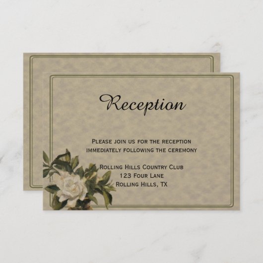 ヴィンテージガーデニアウェディングレセプション 招待状 (正面/裏面)
