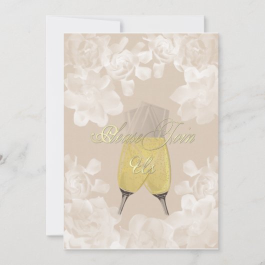 ヴィンテージガーデニアサンド婚約招待状 招待状 (正面)