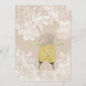 ヴィンテージガーデニアサンド婚約招待状 招待状 (正面/裏面)