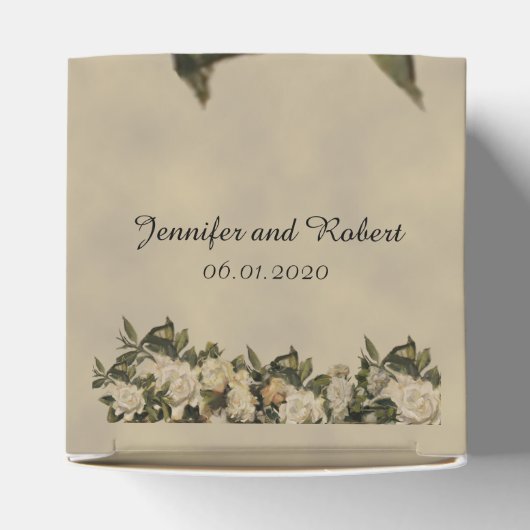 ヴィンテージガーデニア結婚式の引き出物ボックス フェイバーボックス (上部)