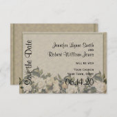 ヴィンテージガーデニア結婚式の日付を保存 セーブザデート (正面/裏面)