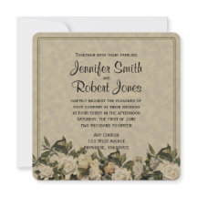 ヴィンテージガーデニア結婚式招待状