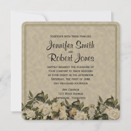 ヴィンテージガーデニア結婚式招待状 招待状