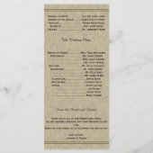 ヴィンテージガーデニア結婚式 プログラム (裏面)