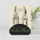 ヴィンテージガーデニングツールガーデンパーティの招待状 招待状 (スタンド正面)