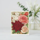 ヴィンテージガーデニングバラはがき ポストカード (スタンド正面)