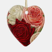 ヴィンテージガーデニングバラセラミックハートオーナメント セラミックオーナメント (右)