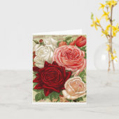 ヴィンテージガーデニングバラノートカード カード (黄色い花)