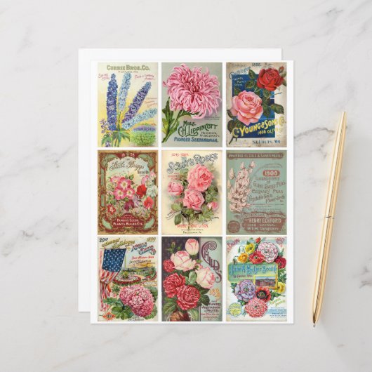 ヴィンテージガーデンとフラワーシーズエフエメラクリップアート (正面/裏面インサイチュ)
