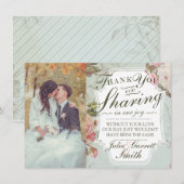 ヴィンテージガーデンの写真を使ったウェディングお礼状 招待状 (正面/裏面)