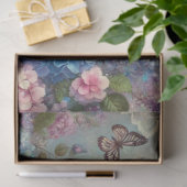 ヴィンテージガーデンの花と蝶のデコパージュ 薄葉紙 (ギフト)