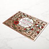 ヴィンテージガーデンアールヌーボーバラ金ゴールド 箔招待状 (回転した状態)