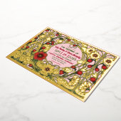 ヴィンテージガーデンアールヌーボー金ゴールド 箔招待状 (回転した状態)