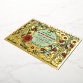 ヴィンテージガーデンアールヌーボー金ゴールド 箔招待状 (回転した状態)