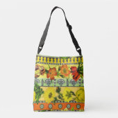 ヴィンテージガーデンイエローフローラ植物学 クロスボディバッグ (裏面)